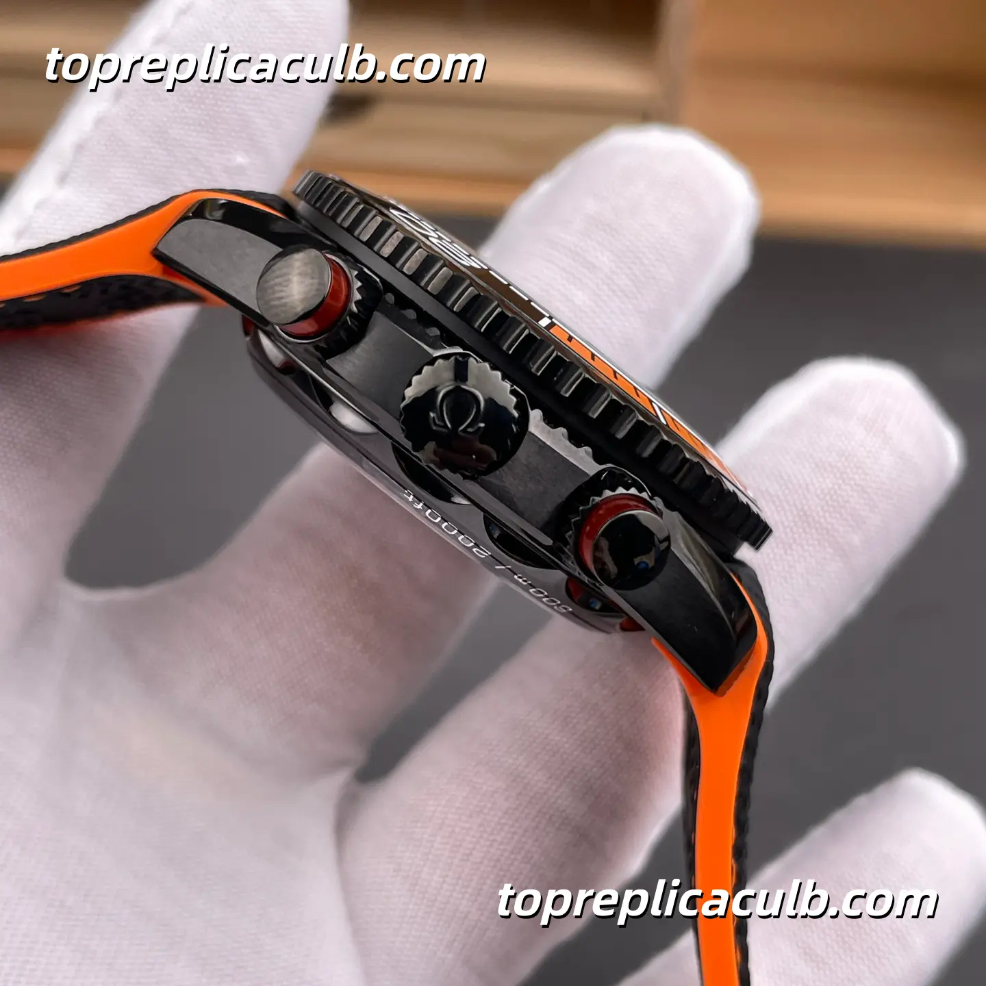 TVS Factory Omega Seamaster Planet Ocean Ref.215.32.46.51.01.001 45.5MM Black Dial Black Orange Ceramic Bezel Rubber Strap Super Clone Watch With 1:1 Replica 9900 Movement - Image 6