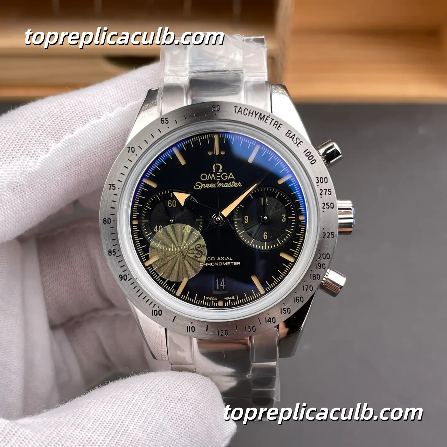 TVS Factory Omega Speedmaster Racing “Blue Panda” Ref.331.10.42.51.01.002 41.5MM Blue Black Dial Stainless Steel Bracelet Super Clone Watch