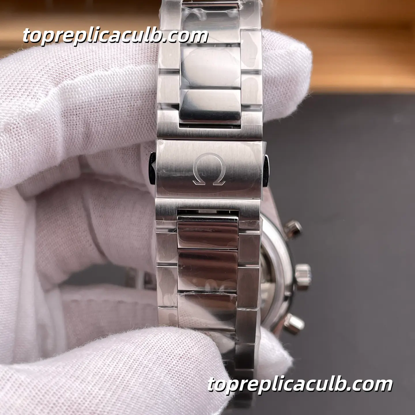 TVS Factory Omega Speedmaster Racing “Blue Panda” Ref.331.10.42.51.01.002 41.5MM Blue Black Dial Stainless Steel Bracelet Super Clone Watch With 1:1 Replica 9300 Movement - Image 8