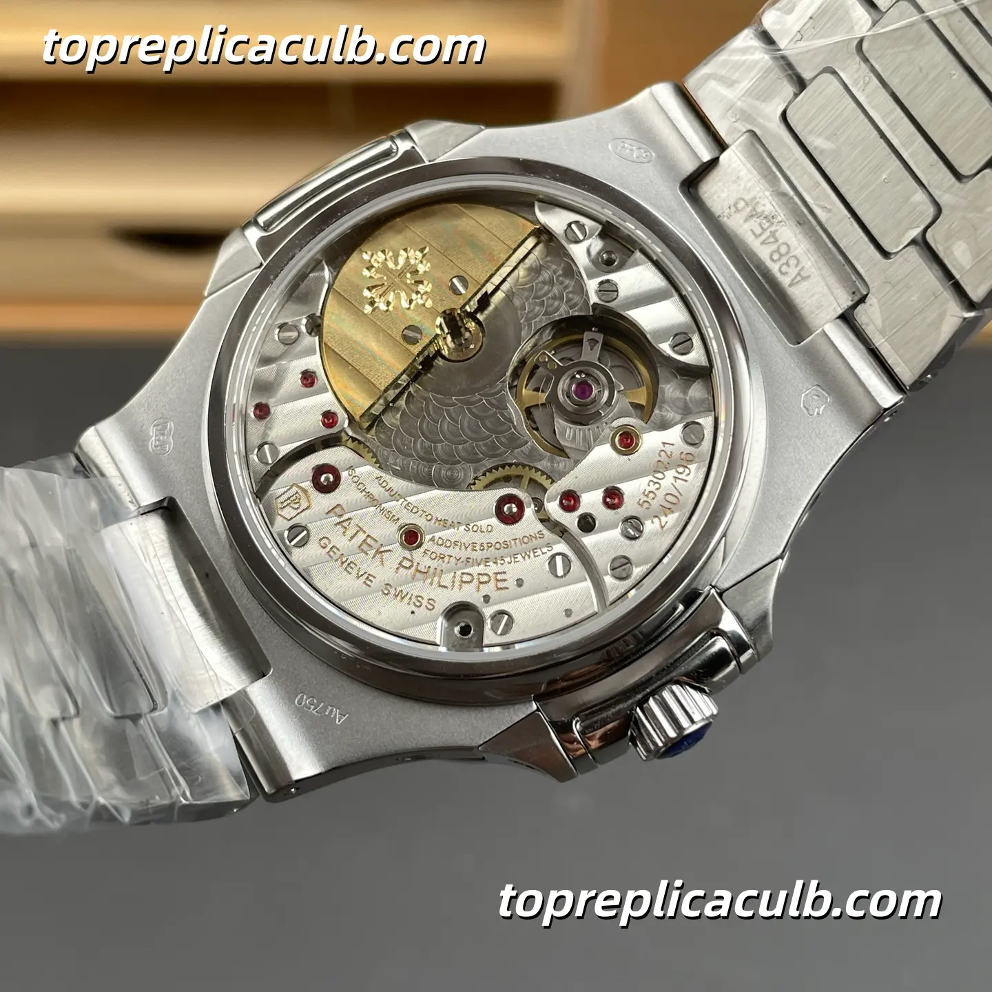 TW Factory Patek Philippe Nautilus Series 5740/1G-001 Super Clone Watch 40mm Blue Dial Stainless Steel Case and Bracelet Perpetual Calendar Moonphase Automatic Movement - Image 5
