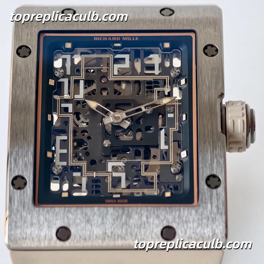 UMI Studio Richard Mille RM016 Brushed Titanium Case Skeleton Dial White Rubber Strap Super Clone Watch With Custom RM005-S Integrated Movement - Image 2