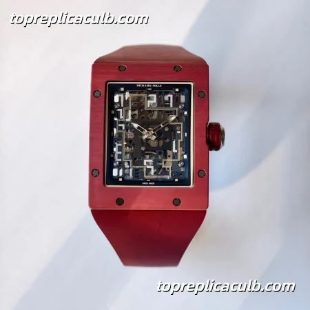 UMI Studio Richard Mille RM016 Red Titanium Case Skeleton Dial Red Rubber Strap Super Clone Watch With Custom RM005-S Integrated Movement
