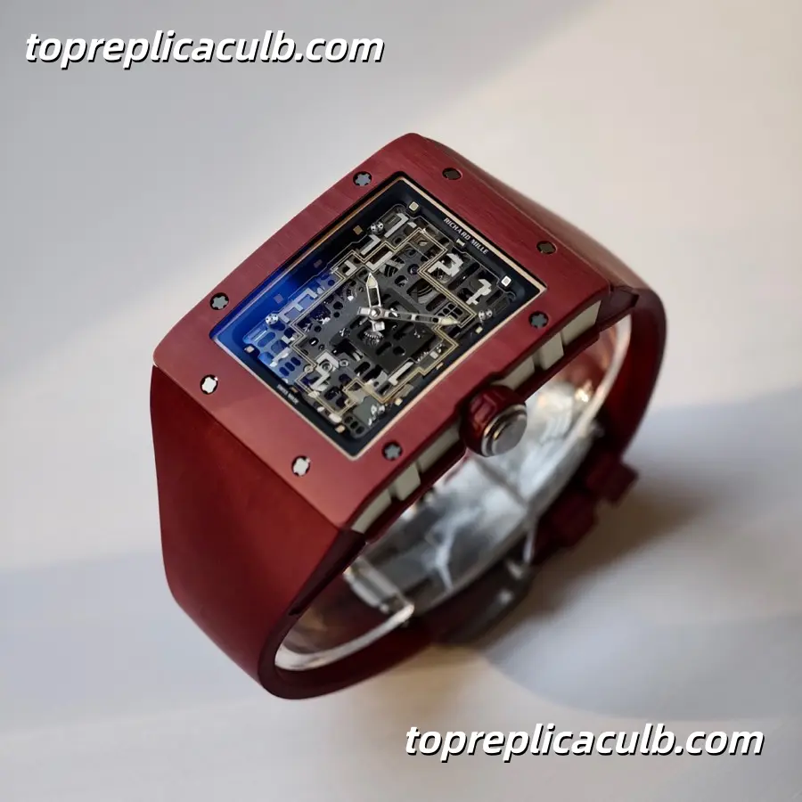 UMI Studio Richard Mille RM016 Red Titanium Case Skeleton Dial Red Rubber Strap Super Clone Watch With Custom RM005-S Integrated Movement - Image 5