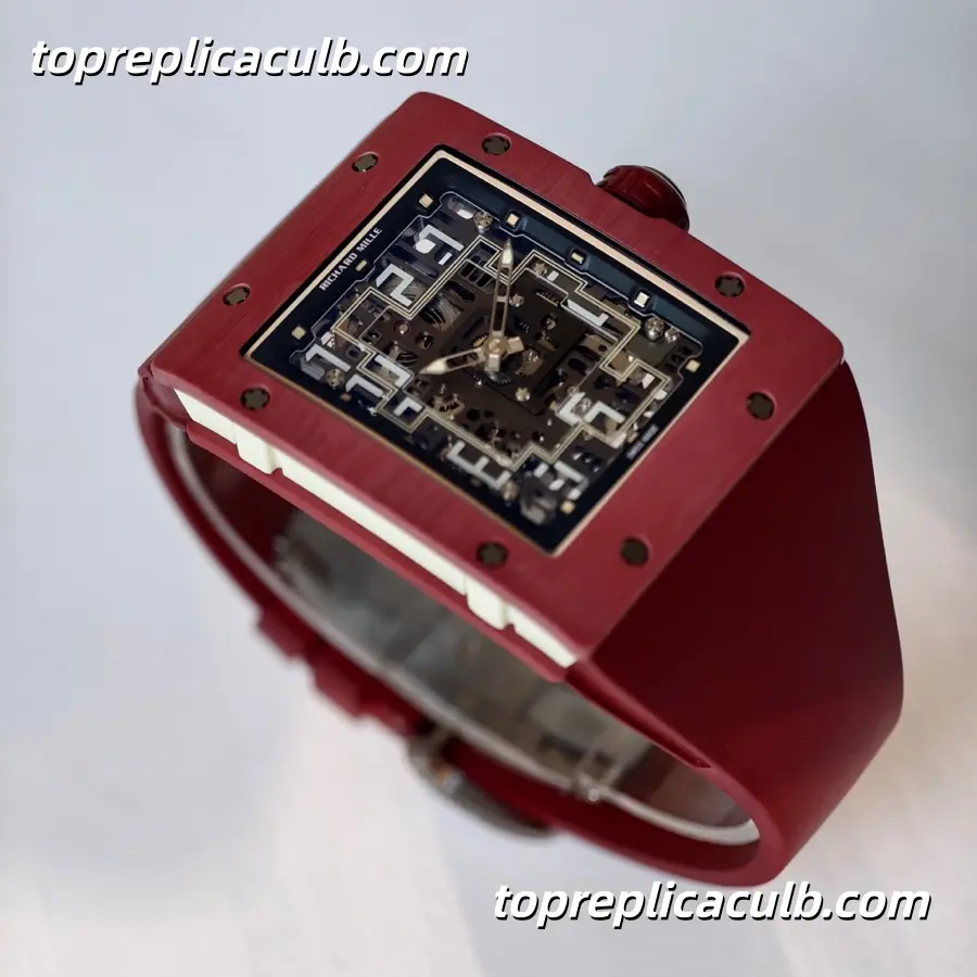 UMI Studio Richard Mille RM016 Red Titanium Case Skeleton Dial Red Rubber Strap Super Clone Watch With Custom RM005-S Integrated Movement - Image 4