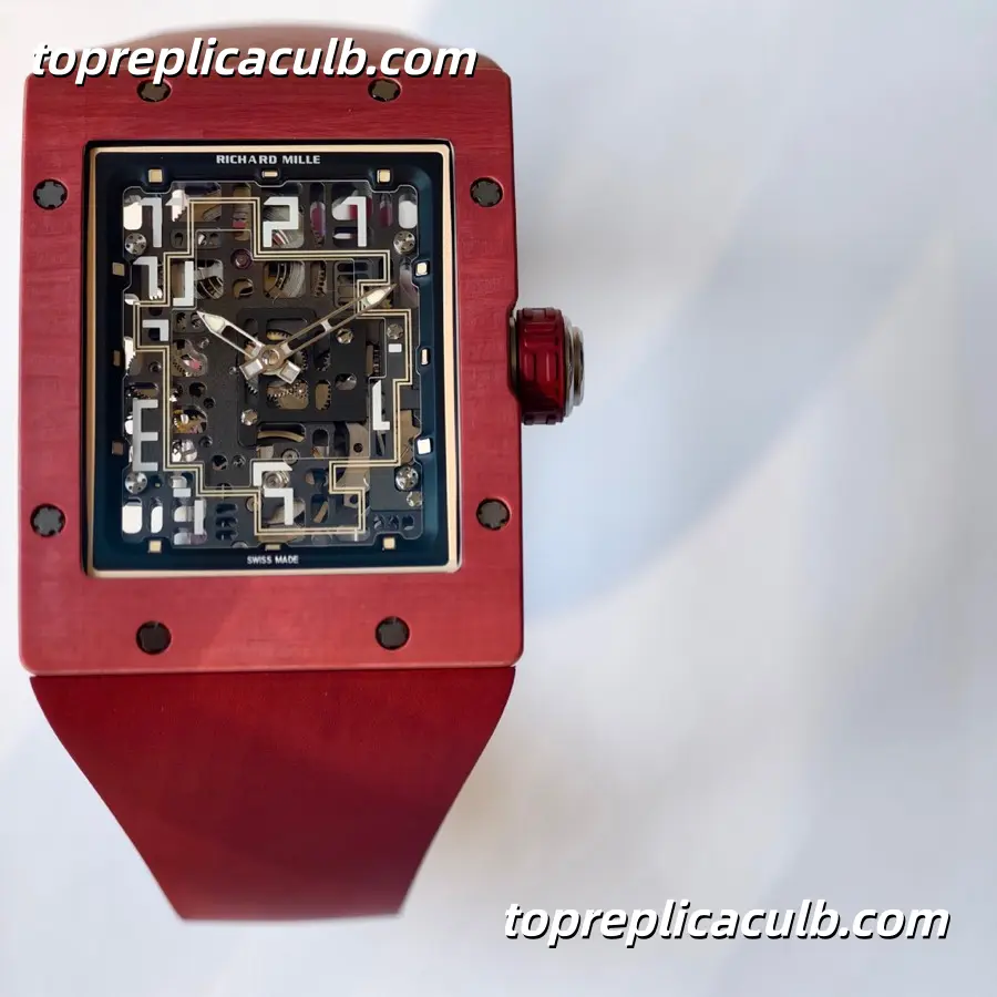 UMI Studio Richard Mille RM016 Red Titanium Case Skeleton Dial Red Rubber Strap Super Clone Watch With Custom RM005-S Integrated Movement - Image 3