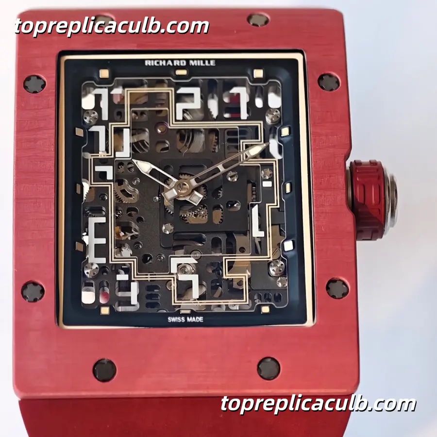 UMI Studio Richard Mille RM016 Red Titanium Case Skeleton Dial Red Rubber Strap Super Clone Watch With Custom RM005-S Integrated Movement - Image 2