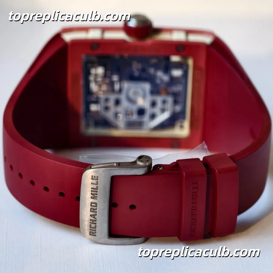 UMI Studio Richard Mille RM016 Red Titanium Case Skeleton Dial Red Rubber Strap Super Clone Watch With Custom RM005-S Integrated Movement - Image 9