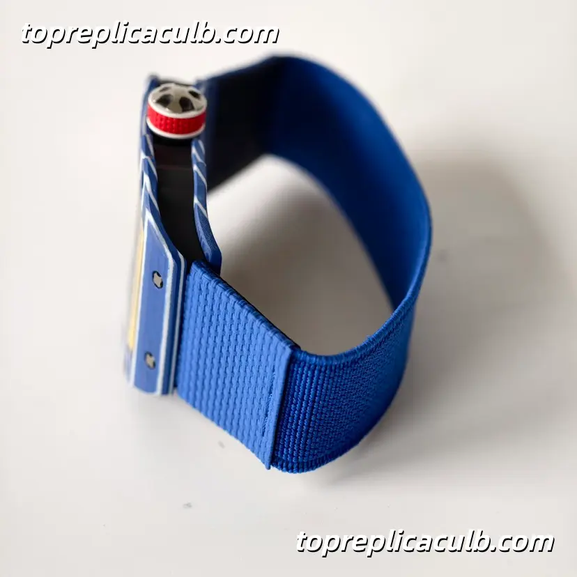 UMI Studio Richard Mille RM67-02 Blue Carbon Fiber Case Skeleton Dial Blue Strap Super Clone Watch With Integrated Custom Movement - Image 9