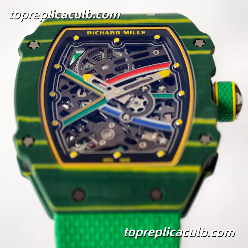 UMI Studio Richard Mille RM67-02 Green Carbon Fiber Case Skeleton Dial Green Strap Super Clone Watch With Integrated Custom Movement - Image 2