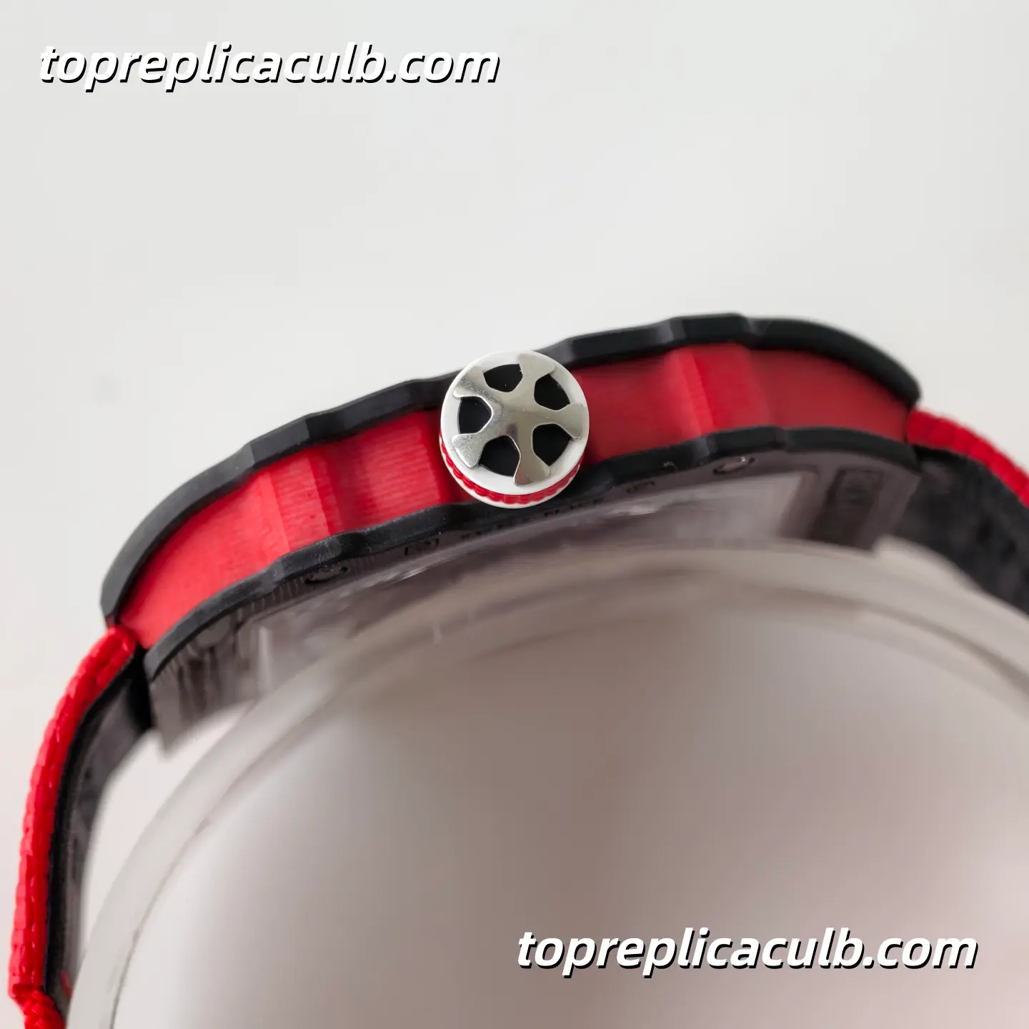 UMI Studio Richard Mille RM67-02 Red Carbon Fiber Case Skeleton Dial Red Strap Super Clone Watch With Integrated Movement - Image 8