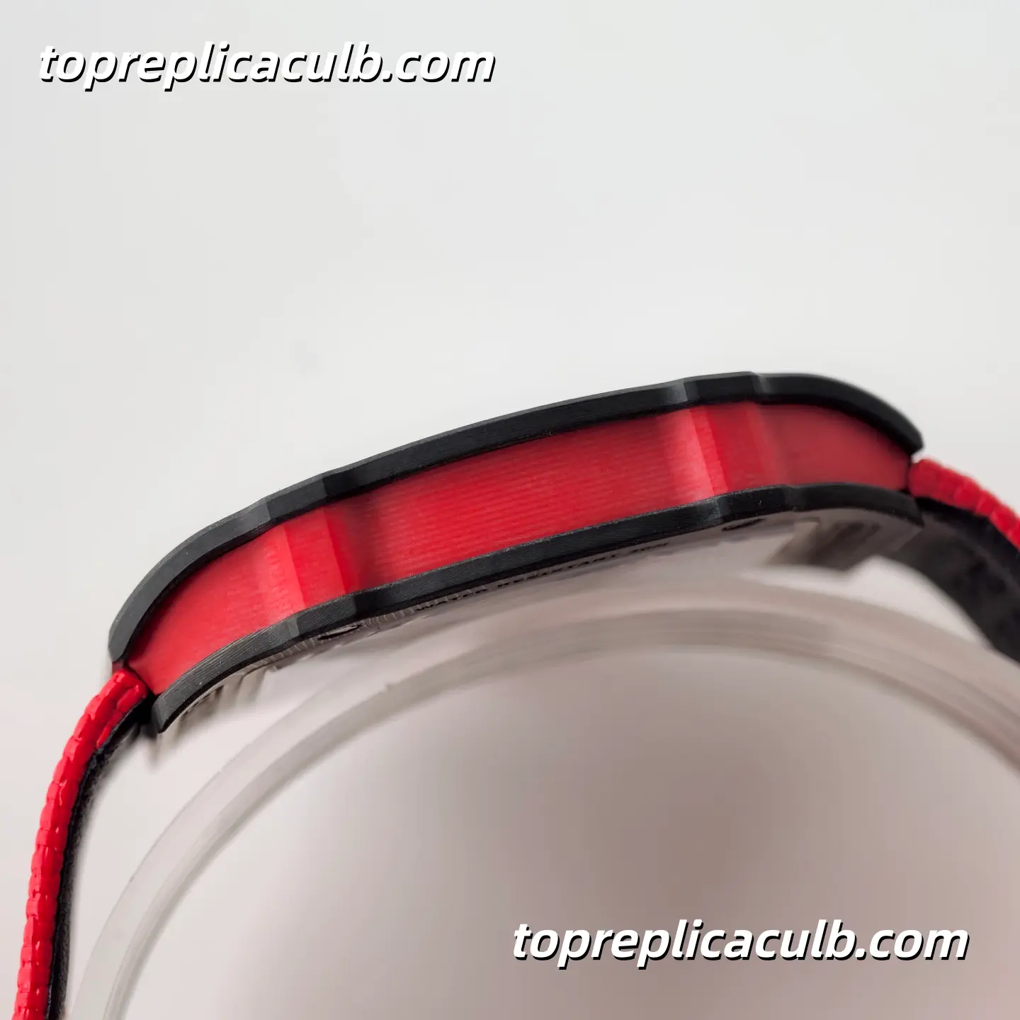 UMI Studio Richard Mille RM67-02 Red Carbon Fiber Case Skeleton Dial Red Strap Super Clone Watch With Integrated Movement - Image 9
