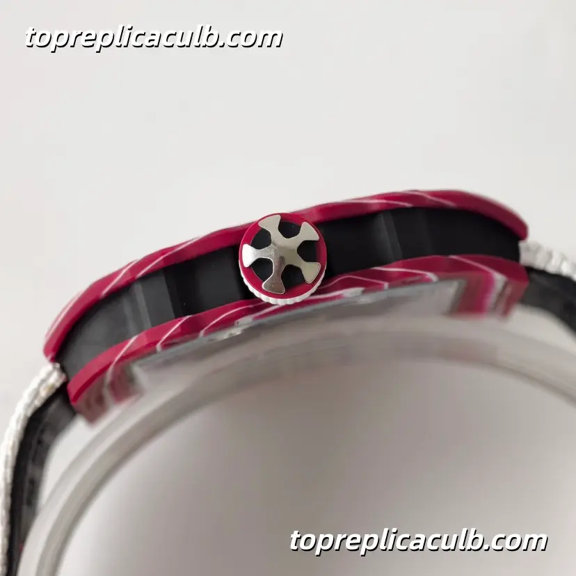 UMI Studio Richard Mille RM67-02 Red Carbon Fiber Case Skeleton Dial White Strap Super Clone Watch With Integrated Custom Movement - Image 7