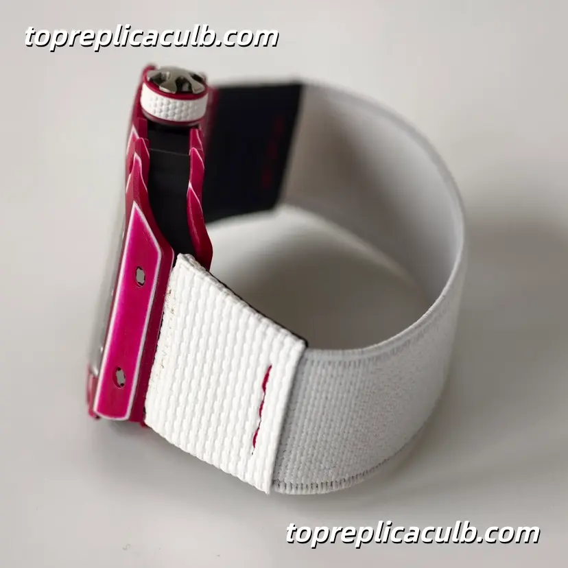 UMI Studio Richard Mille RM67-02 Red Carbon Fiber Case Skeleton Dial White Strap Super Clone Watch With Integrated Custom Movement - Image 9