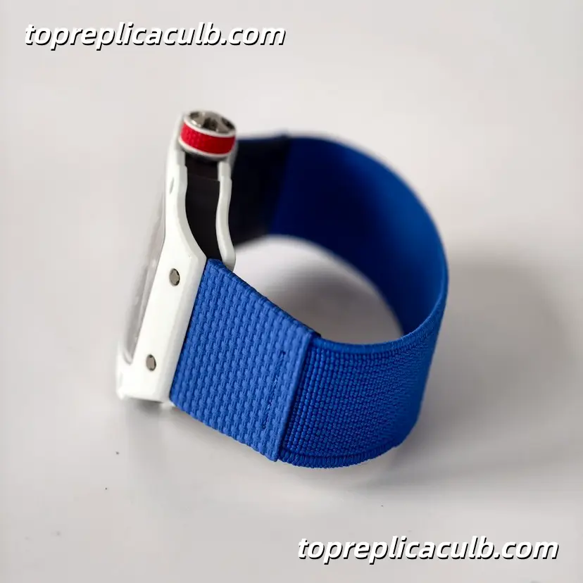 UMI Studio Richard Mille RM67-02 White Ceramic France Edition Skeleton Dial Blue Strap Super Clone Watch With Integrated Custom Movement - Image 9