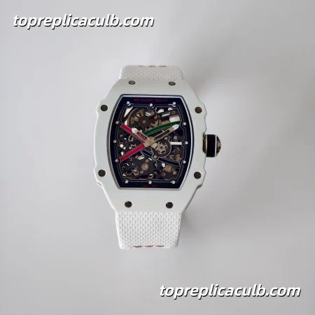 UMI Studio Richard Mille RM67-02 White Ceramic UAE Edition Skeleton Dial White Strap Super Clone Watch