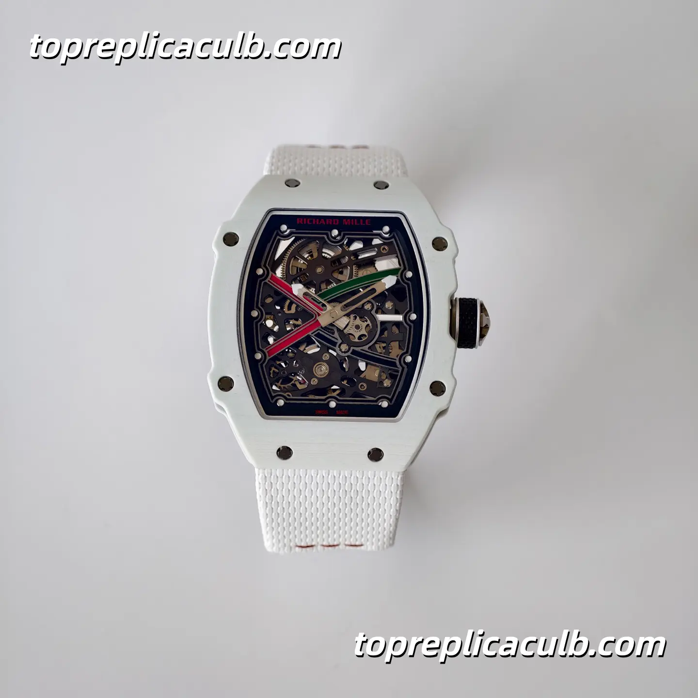 UMI Studio Richard Mille RM67-02 White Ceramic UAE Edition Skeleton Dial White Strap Super Clone Watch