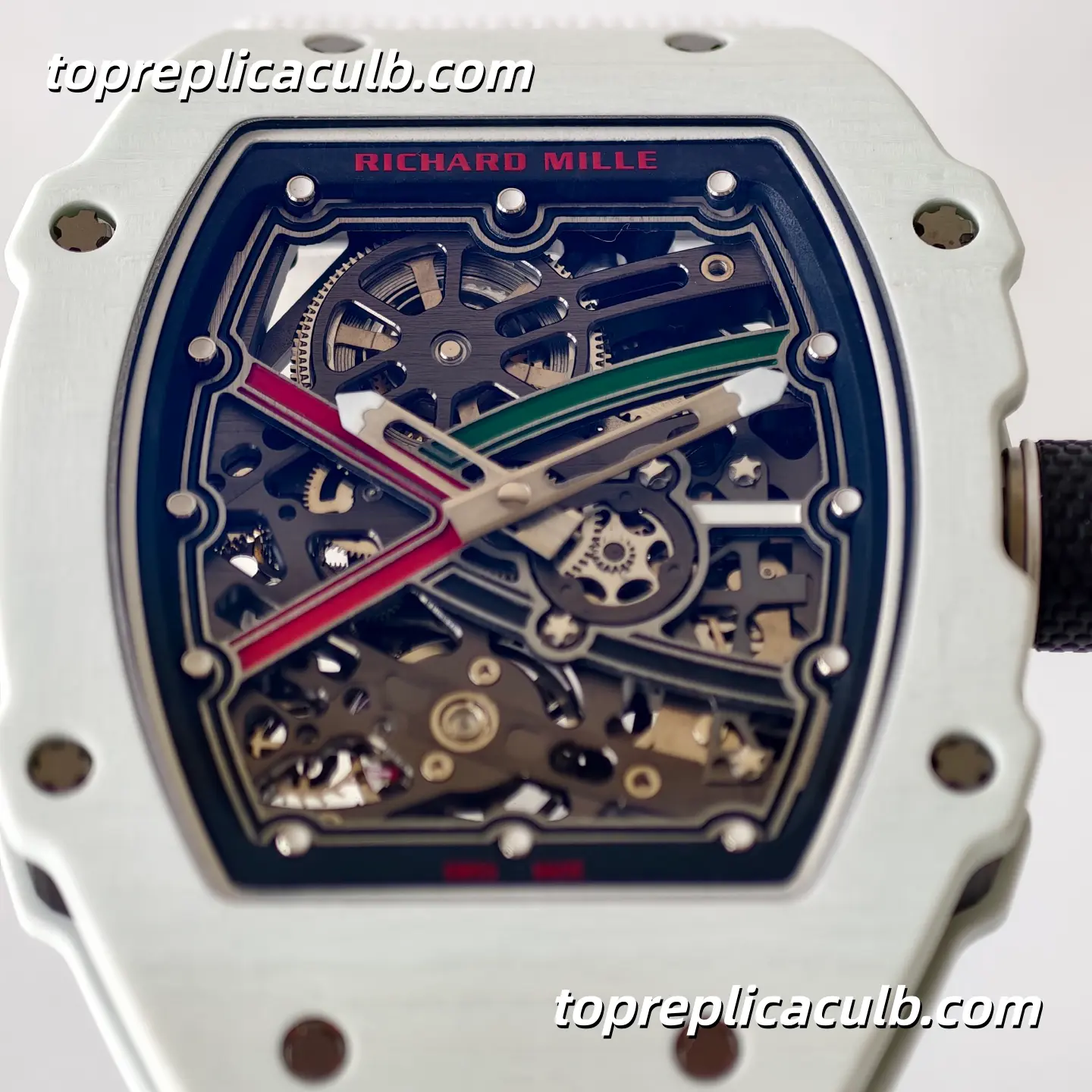 UMI Studio Richard Mille RM67-02 White Ceramic UAE Edition Skeleton Dial White Strap Super Clone Watch With Integrated Movement - Image 2