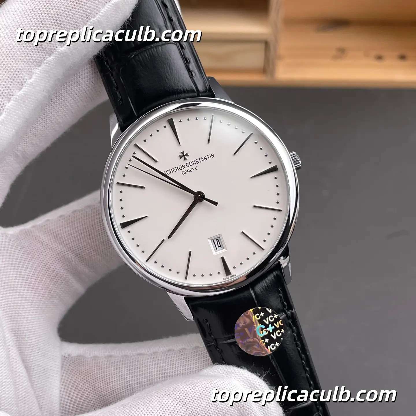 VC+ Factory Vacheron Constantin Patrimony Series 85180/000G-9230 Super Clone Watch 40mm White Dial Black Leather Strap Cal.2450 Q6/3 Automatic Movement - Image 4