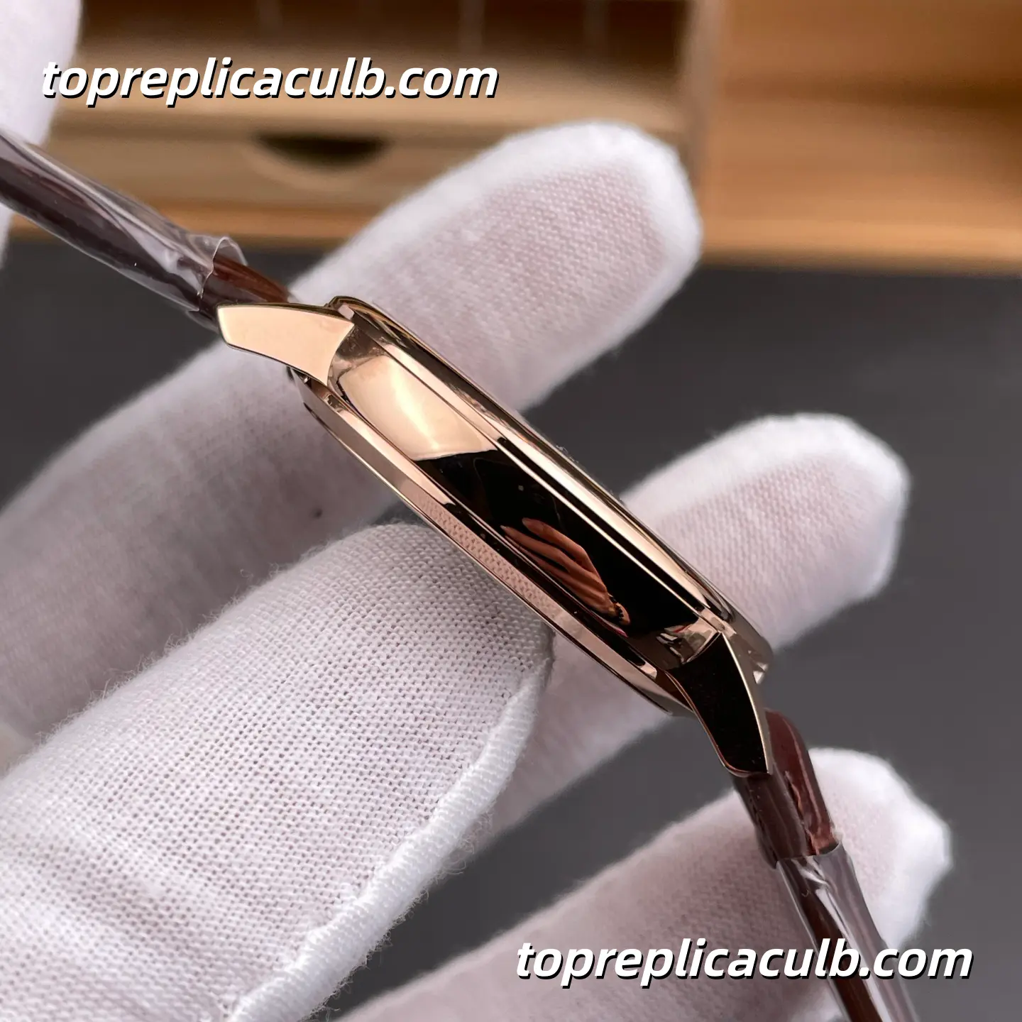 VC+ Factory Vacheron Constantin Patrimony Series 85180/000R-9248 Super Clone Watch 40mm White Dial Rose Gold Case Brown Leather Strap Cal.2450 Q6/3 Automatic Movement - Image 7