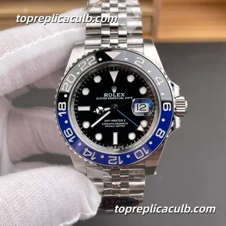 VF Factory Rolex GMT-Master II “Batman” 126710BLNR-0003 40MM Black Dial Black & Blue Ceramic Bezel Jubilee Bracelet Super Clone Watch with 3285 Movement