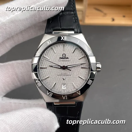 VS Factory Omega Constellation Ref.131.33.41.21.06.001 41MM Grey Linen Dial Leather Strap Super Clone Watch