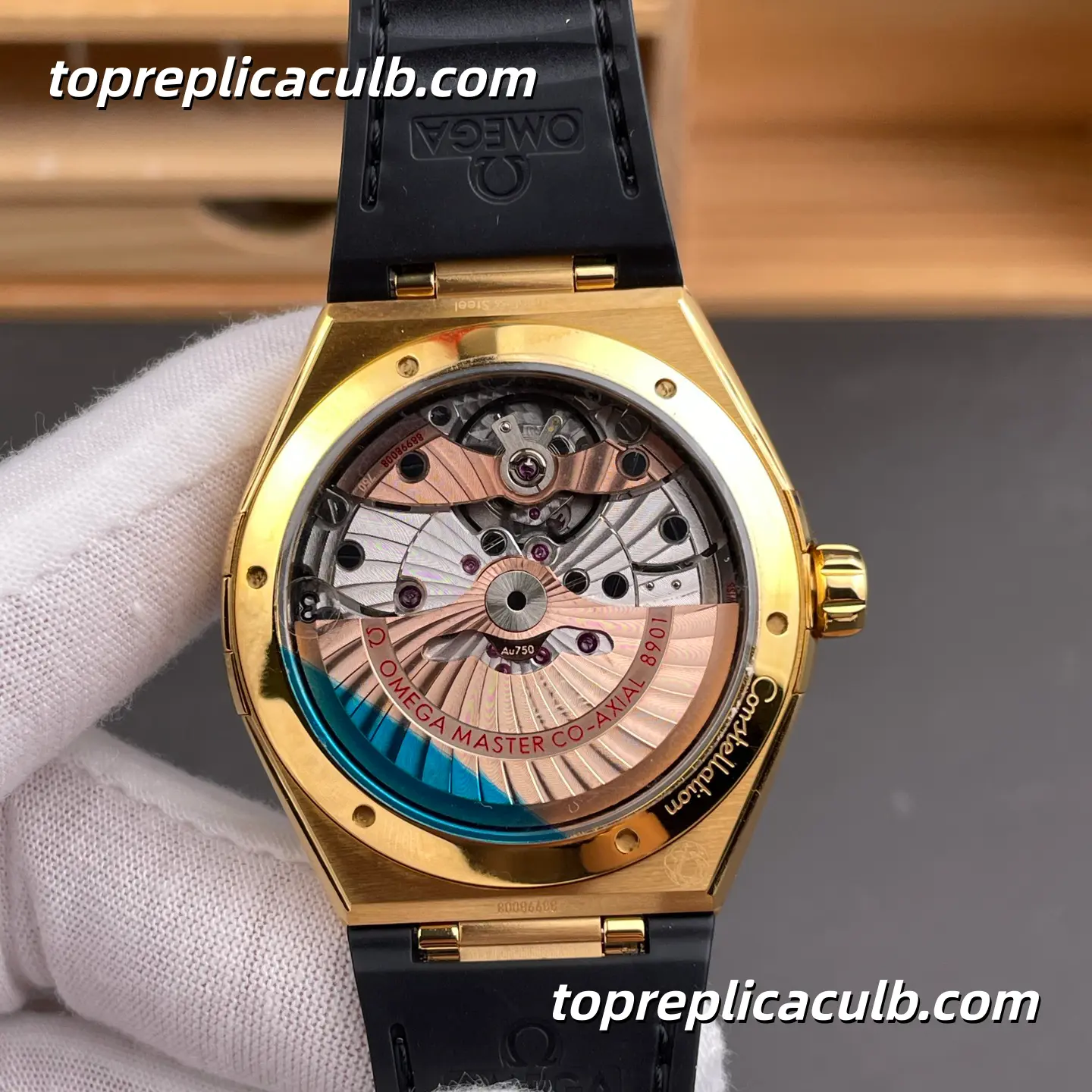 VS Factory Omega Constellation Ref.131.63.41.21.01.001 41MM Black Dial Yellow Gold Leather Strap Super Clone Watch With 1:1 8900 Movement - Image 5