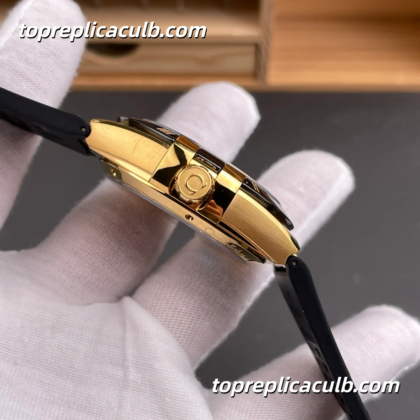 VS Factory Omega Constellation Ref.131.63.41.21.01.001 41MM Black Dial Yellow Gold Leather Strap Super Clone Watch With 1:1 8900 Movement - Image 6