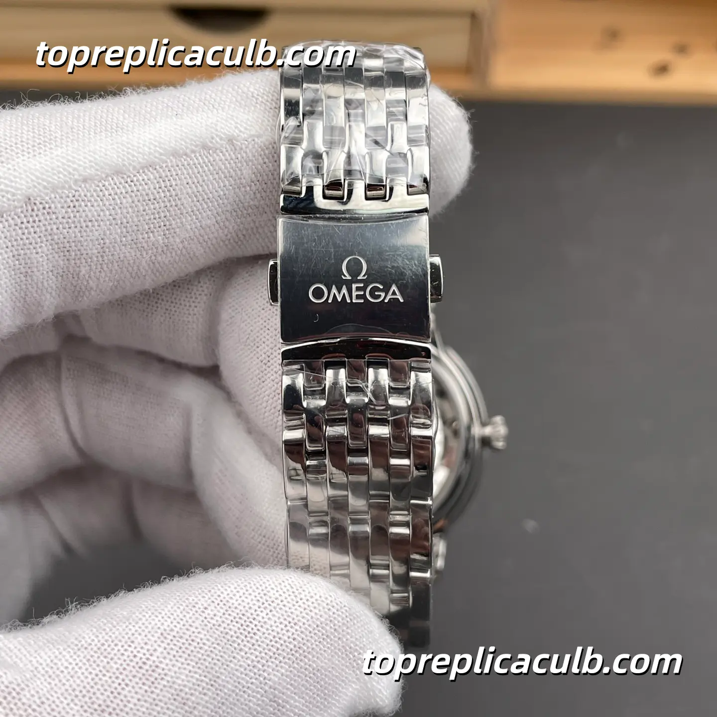 VS Factory Omega De Ville Prestige Ref.434.10.34.20.02.001 34MM Silver Linen Dial Roman Numeral Stainless Steel Bracelet Ladies Super Clone Watch With 1:1 Replica 8800 Automatic Movement - Image 9