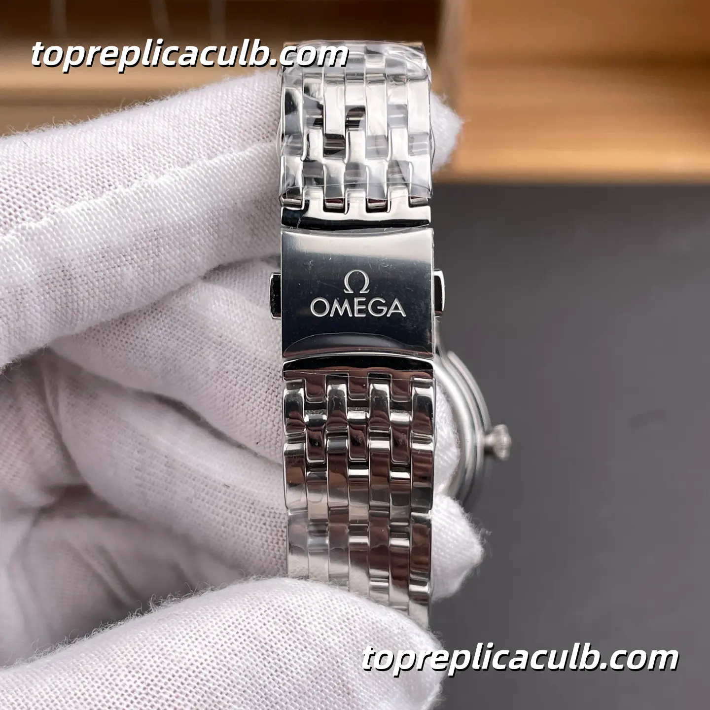 VS Factory Omega De Ville Prestige Ref.434.10.34.20.03.002 34MM Blue Linen Dial Roman Numeral Ladies Super Clone Watch With 1:1 Replica 8800 Automatic Movement - Image 9