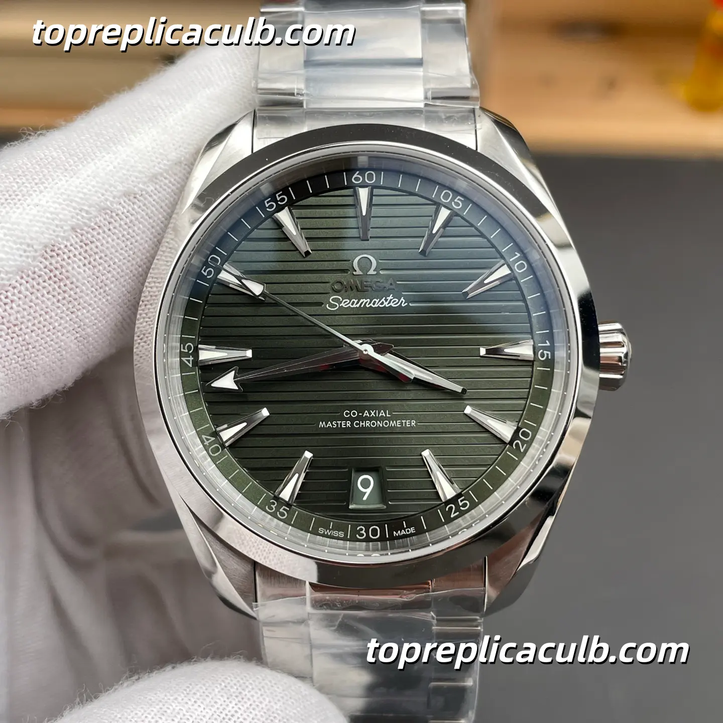 VS Factory Omega Seamaster Aqua Terra Ref.220.10.41.21.10.001 41MM Green Dial Super Clone Watch with Stainless Steel Bracelet 8900 Automatic Movement - Image 3