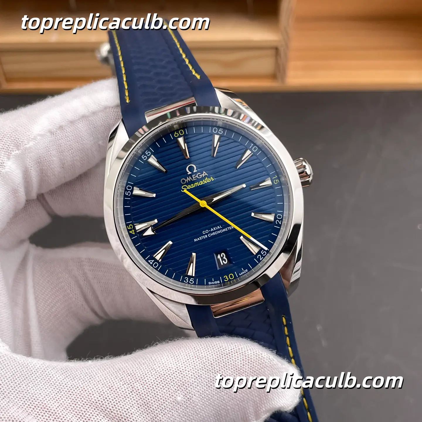 VS Factory Omega Seamaster Aqua Terra Ref.220.12.41.21.03.009 41MM Blue Dial Super Clone Watch with Blue Rubber Strap 8900 Automatic Movement - Image 4