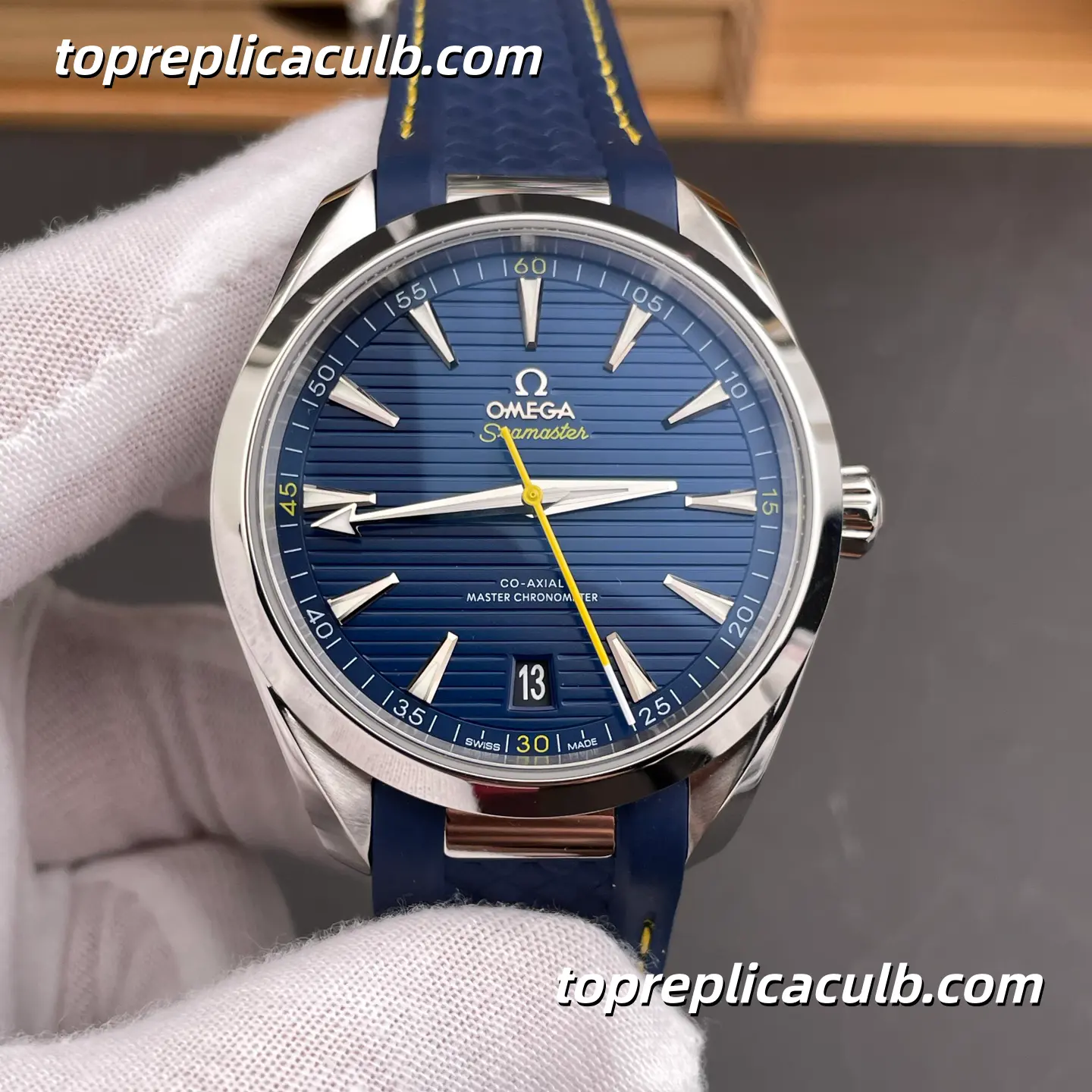 VS Factory Omega Seamaster Aqua Terra Ref.220.12.41.21.03.009 41MM Blue Dial Super Clone Watch with Blue Rubber Strap 8900 Automatic Movement - Image 3