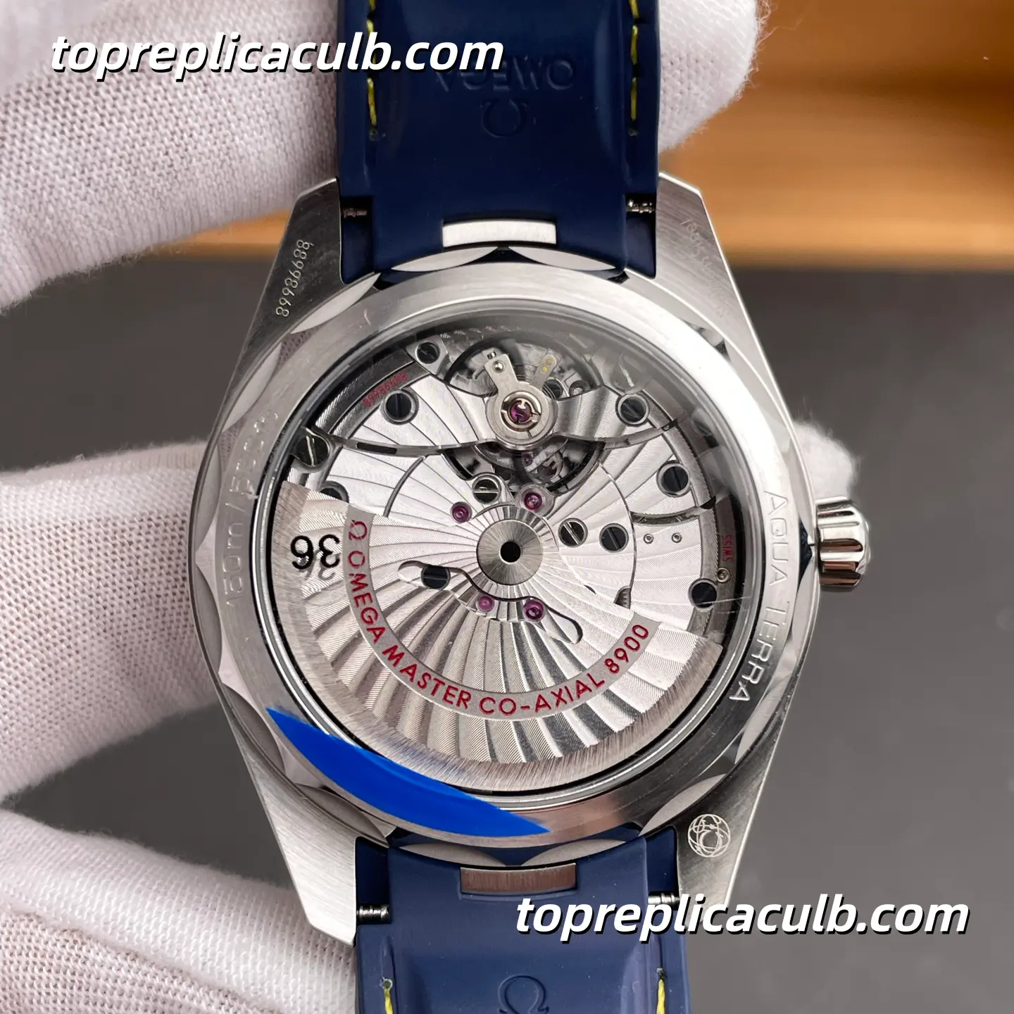 VS Factory Omega Seamaster Aqua Terra Ref.220.12.41.21.03.009 41MM Blue Dial Super Clone Watch with Blue Rubber Strap 8900 Automatic Movement - Image 7