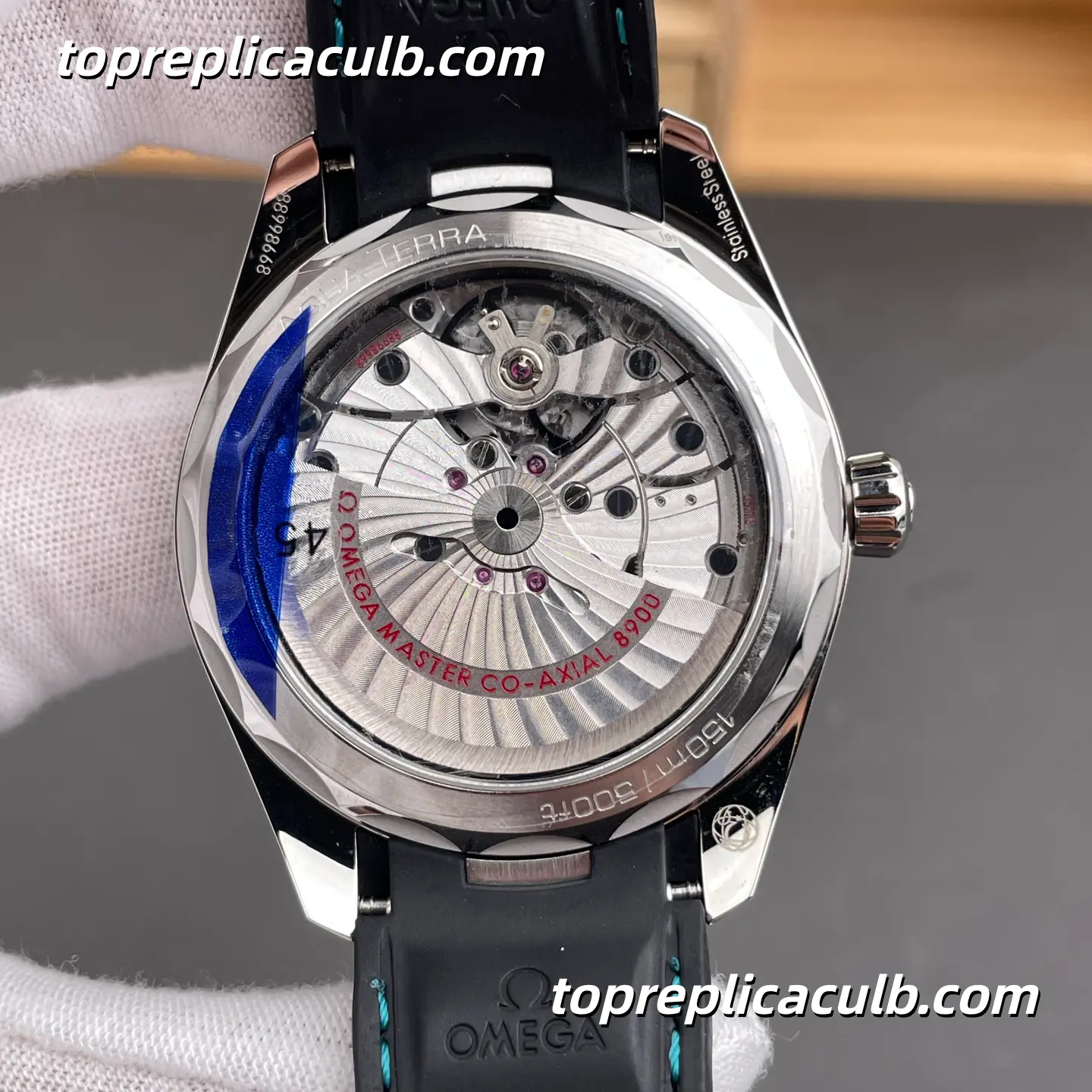 VS Factory Omega Seamaster Aqua Terra Ref.220.32.41.21.03.001 41MM Turquoise Gradient Dial Black Rubber Strap 8900 Movement Super Clone Watch - Image 5
