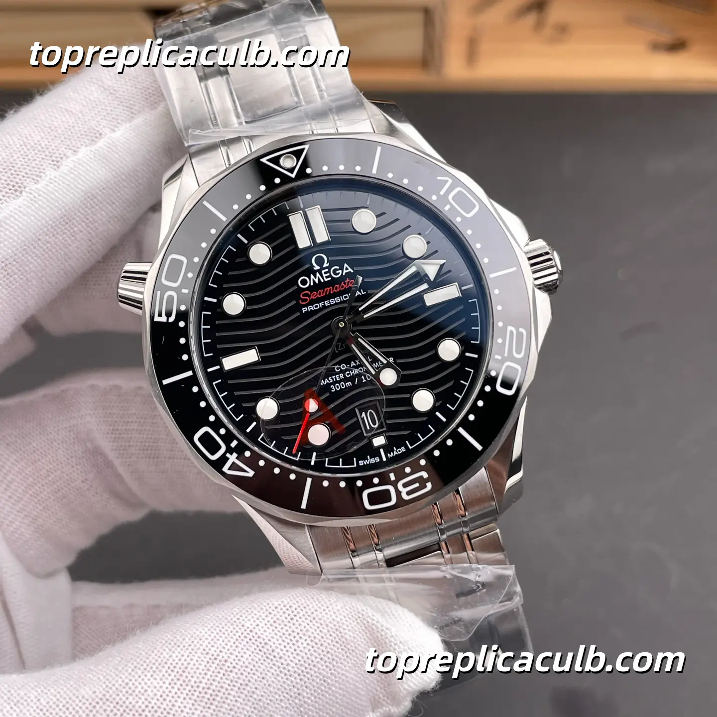 VS Factory Omega Seamaster Diver 300M Ref.210.30.42.20.01.001 42MM Black Ceramic Dial Stainless Steel Bracelet 8800 Movement Super Clone Watch - Image 4