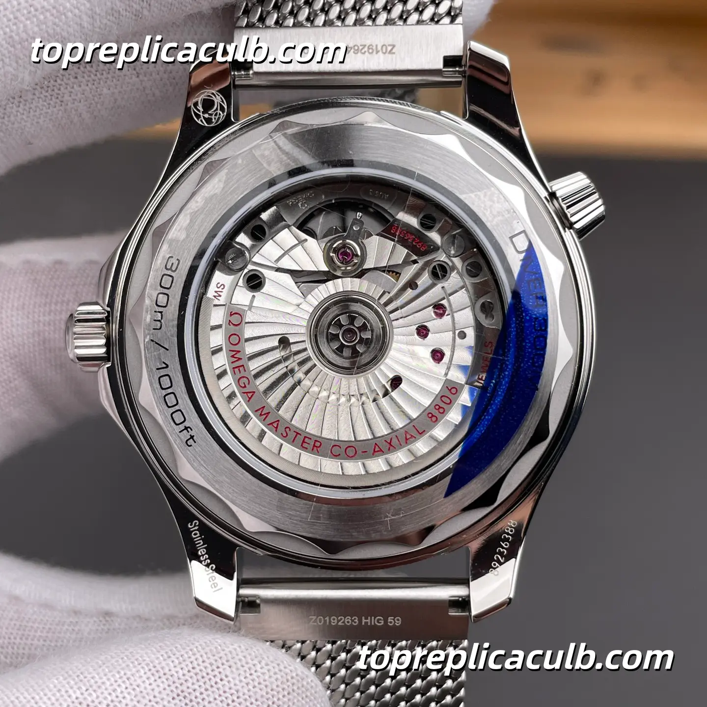 VS Factory Omega Seamaster Diver 300M Ref.210.30.42.20.06.002 42MM Silver Dial Mesh Bracelet Super Clone Watch, 1:1 Replica 2824 Automatic Movement - Image 5