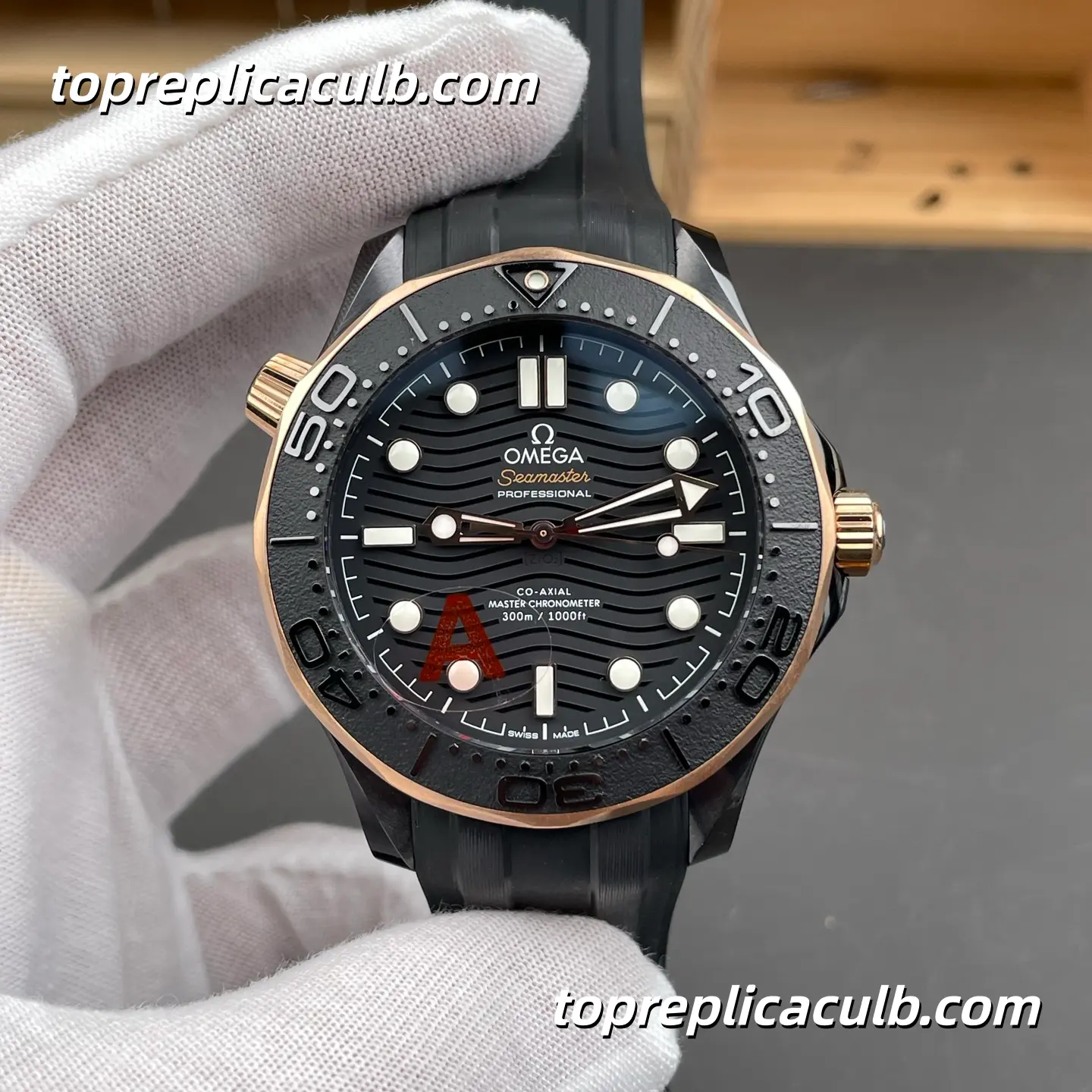 VS Factory Omega Seamaster Diver 300M Ref.210.62.44.20.01.001 43.5MM Black Dial Rose Gold Bezel Super Clone Watch