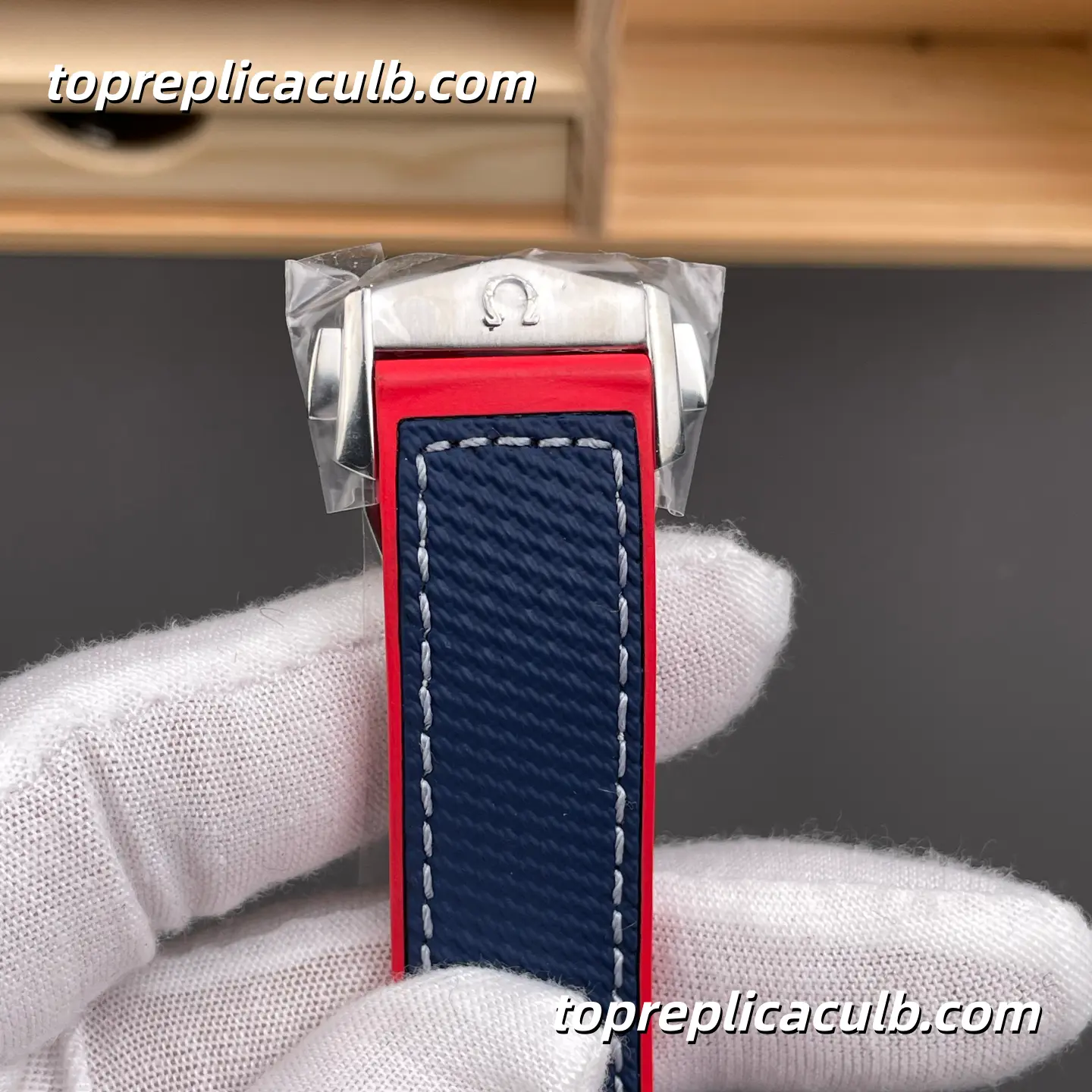 VS Factory Omega Seamaster Planet Ocean “America’s Cup” Ref.215.32.43.21.04.001 43.5MM White Dial Blue Red Ceramic Bezel Rubber Strap Super Clone Watch With 1:1 Replica 8900 Movement - Image 8