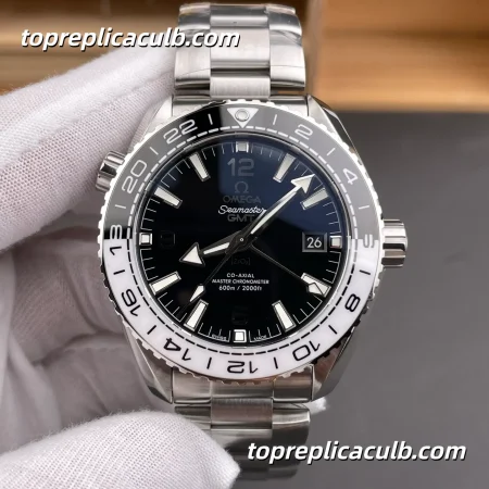 VS Factory Omega Seamaster Planet Ocean GMT Ref.215.30.44.22.01.001 43.5MM Black Dial White Ceramic Bezel Super Clone Watch
