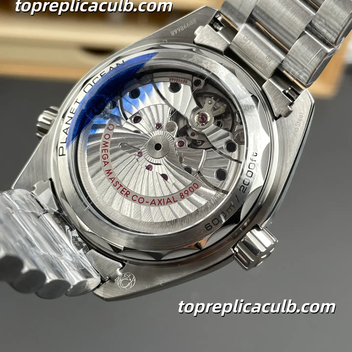 VS Factory Omega Seamaster Planet Ocean Ref.215.30.44.21.01.002 43.5MM Black Dial Orange Bezel Super Clone Watch with Stainless Steel Bracelet, 1:1 Clone 8900 Automatic Movement - Image 7