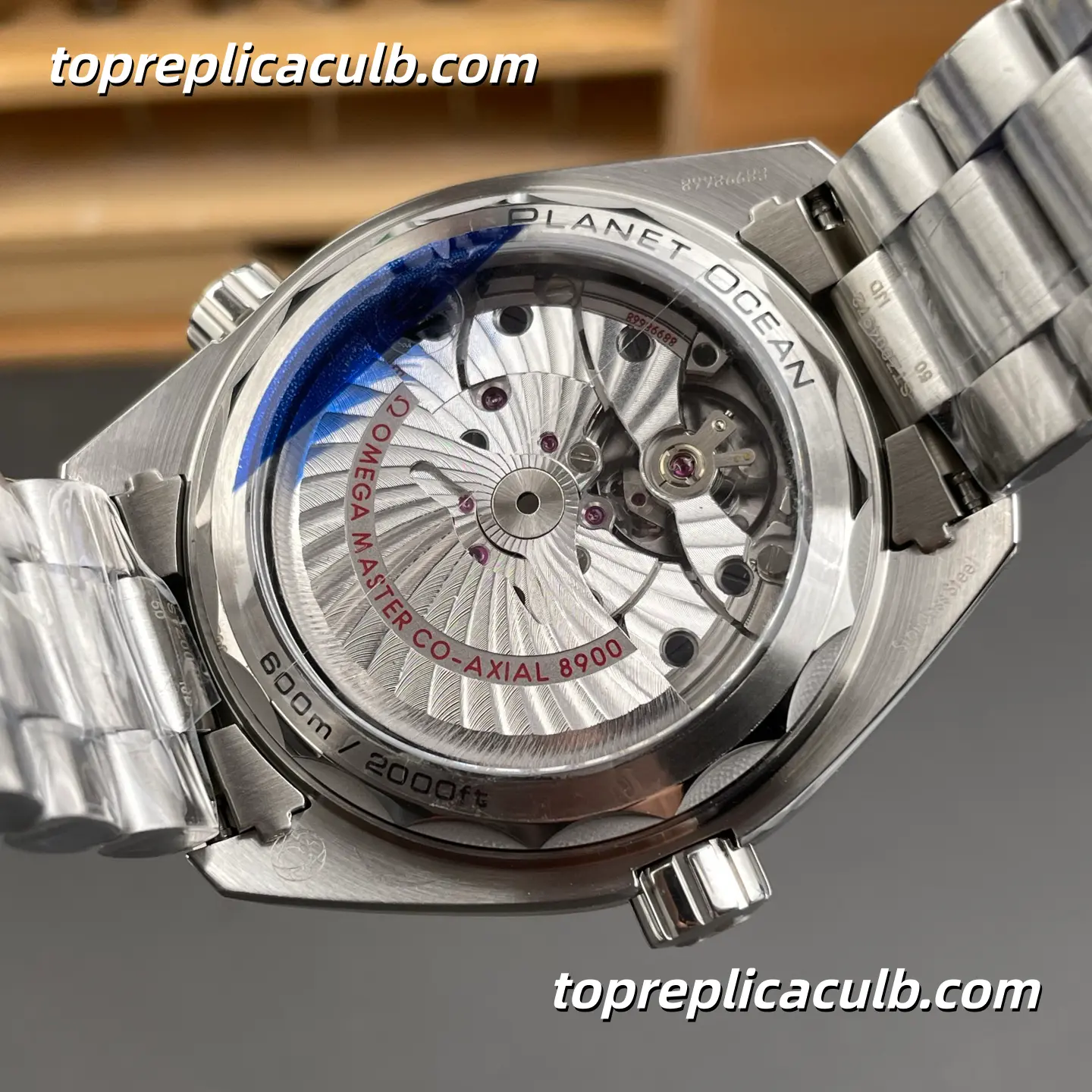 VS Factory Omega Seamaster Planet Ocean Ref.215.30.44.21.03.003 43.5MM Blue Dial Blue Ceramic Bezel Stainless Steel Bracelet Super Clone Watch With 1:1 Replica 8900 Movement - Image 7