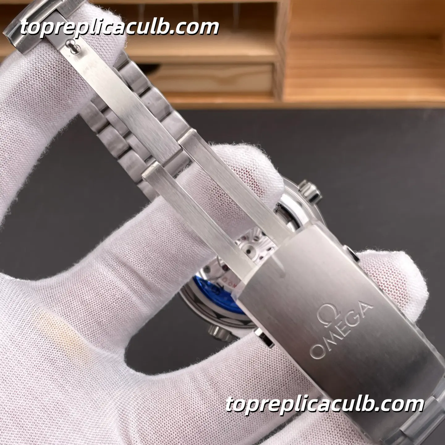 VS Factory Omega Seamaster Planet Ocean Ref.215.30.44.21.03.003 43.5MM Blue Dial Blue Ceramic Bezel Stainless Steel Bracelet Super Clone Watch With 1:1 Replica 8900 Movement - Image 8
