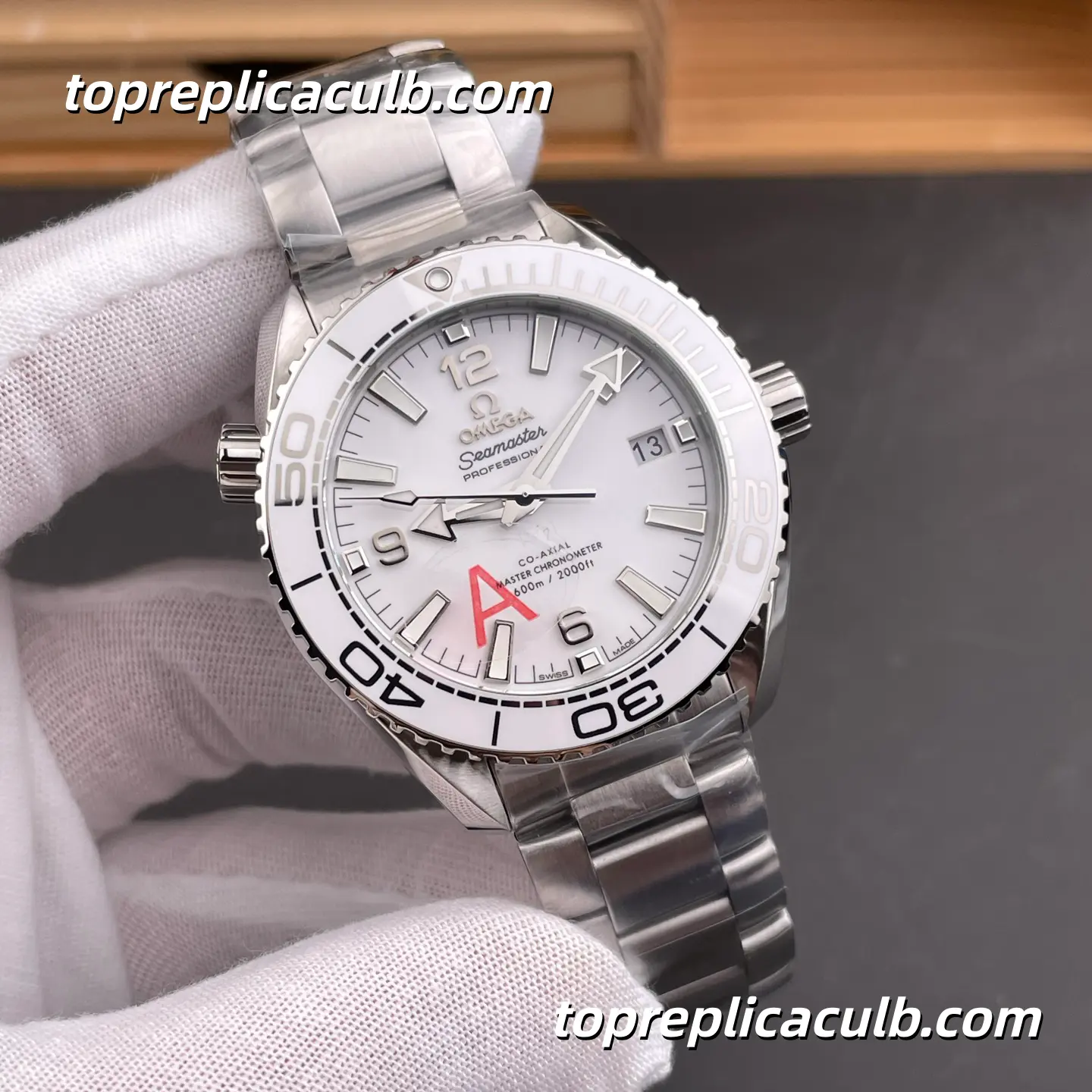 VS Factory Omega Seamaster Planet Ocean Ref.232.30.38.20.04.001 37.5MM White Dial Stainless Steel Bracelet 8800 Movement Super Clone Watch - Image 4