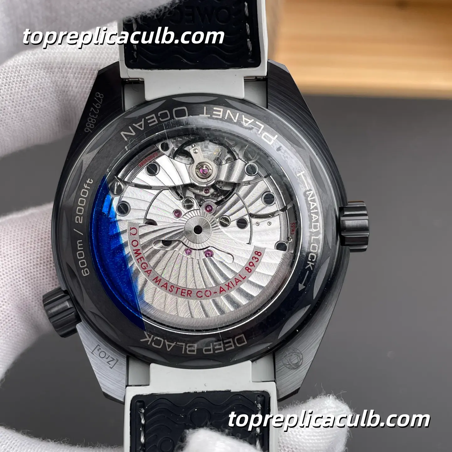 VS Factory Omega Seamaster Planet Ocean Worldtimer “Deep Black” Ref.215.92.46.22.01.007 45.5MM Black Ceramic Bezel Rubber Strap Super Clone Watch With 1:1 Replica 8938 Movement - Image 5
