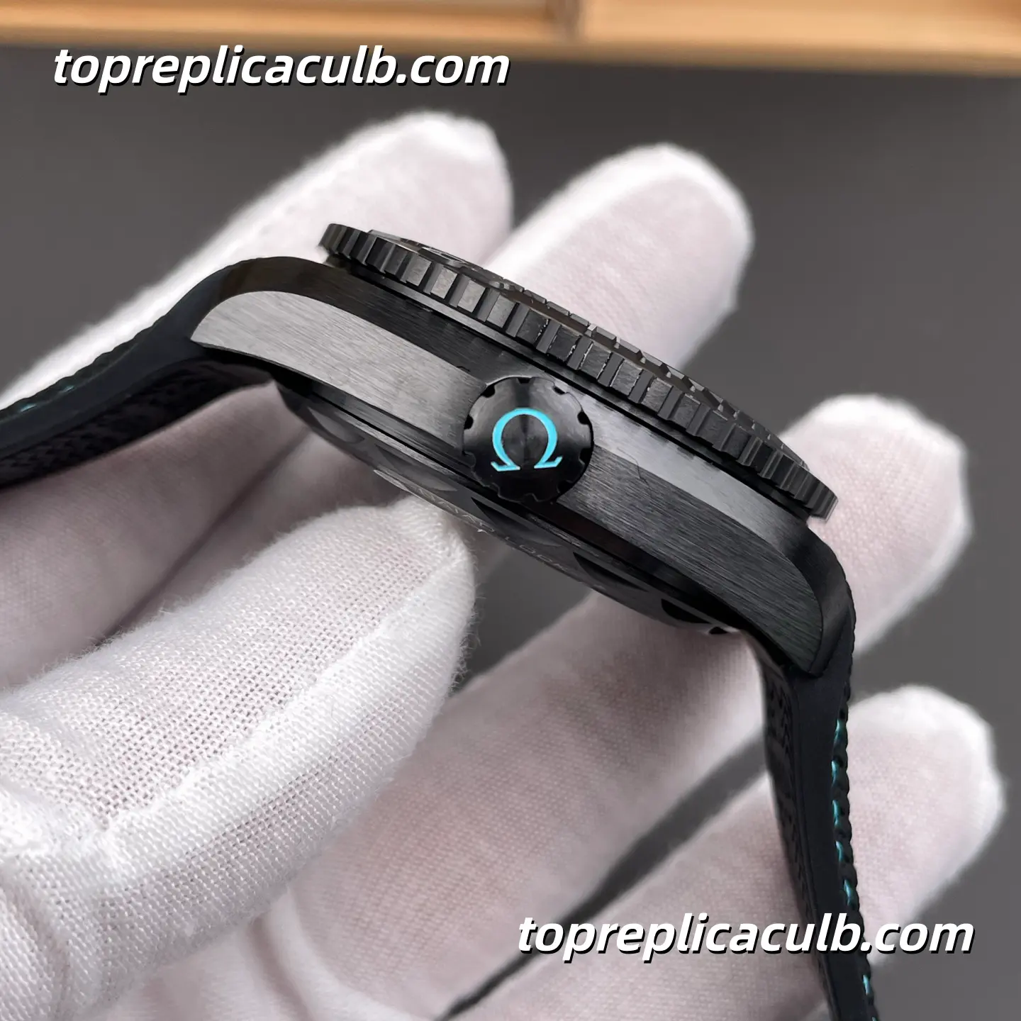 VS Factory Omega Seamaster Planet Ocean Worldtimer Ref.215.92.46.22.01.006 45.5MM Black Turquoise Worldtimer Dial Black Ceramic Bezel Rubber Strap Super Clone Watch With 1:1 Replica 8938 Movement - Image 6