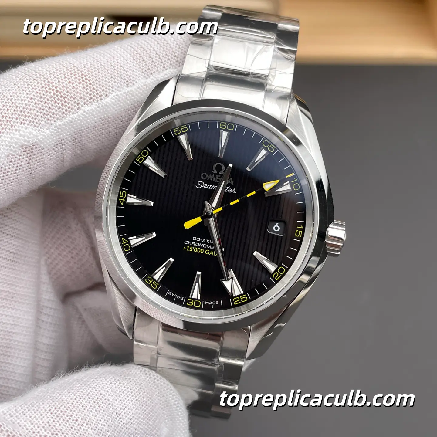 VS Factory Omega Seamaster Ref.231.10.42.21.01.002 “Bumblebee” 41.5MM Black Dial Super Clone Watch with Stainless Steel Bracelet and 1:1 Clone 8508 Automatic Movement - Image 4