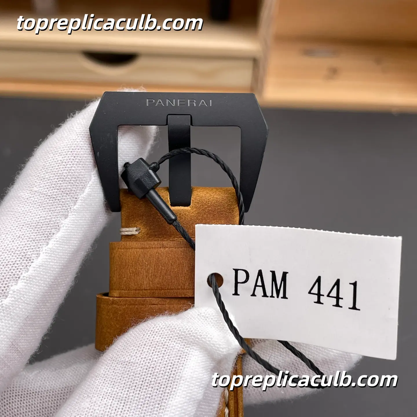 VS Factory Panerai Luminor 1950 GMT Ceramica “Black Phantom” PAM00441 44MM Matte Black Ceramic Case Black Sandwich Dial Super Clone Watch With Cal.P.9001 Automatic GMT Movement - Image 8