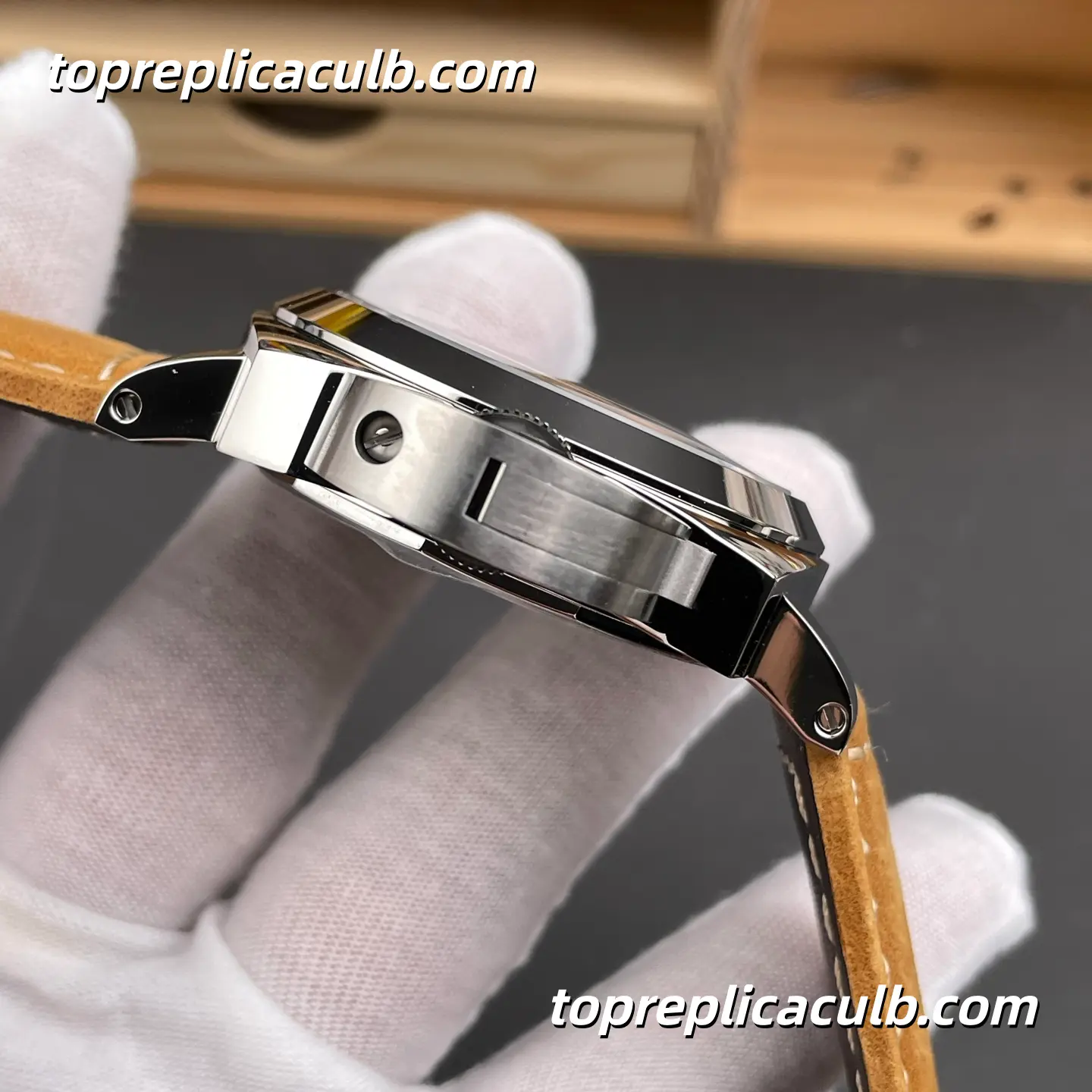 VS Factory Panerai Luminor Base Logo “8 Days Classic” PAM00914 44MM Stainless Steel Case Black Sandwich Dial Super Clone Watch With P.5000 Manual Winding Movement - Image 5