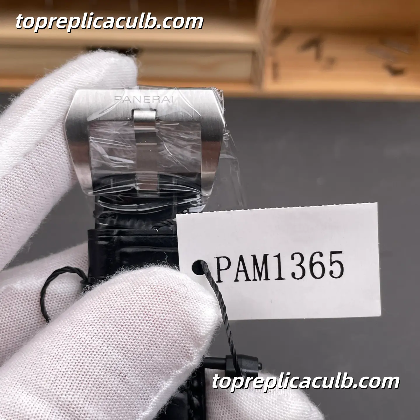 VS Factory Panerai Luminor BiTempo GMT “Black Shadow” PAM01365 44MM Black Dial Black Leather Strap Super Clone Watch With 1:1 Replica P.900/GMT Movement - Image 8