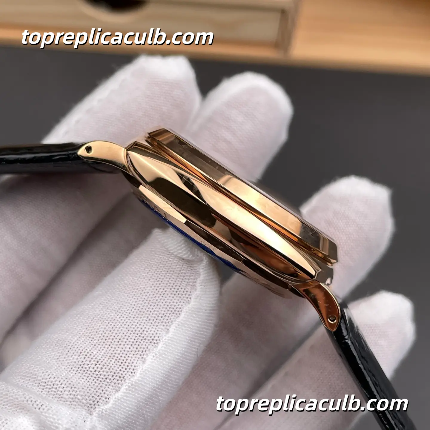 VS Factory Panerai Luminor Due PAM00908 42MM Rose Gold Case Black Sandwich Dial Black Alligator Leather Strap Super Clone Watch With OP XXXIV Automatic Movement - Image 6